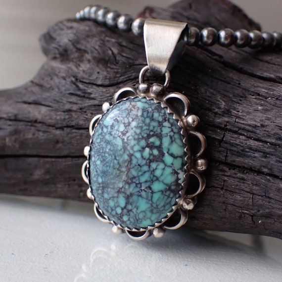 Navajo Variscite Statement Pendant By Artist Fred… - image 1