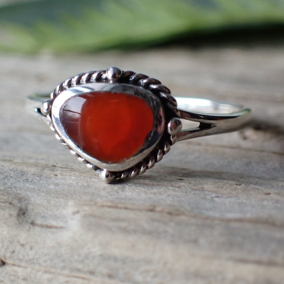 Sterling Silver Carnelian Ring Etsy Australia