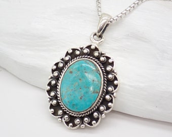 Sterling Silver Kingman Turquoise Pendant