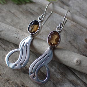 Sterling Silver Faceted Citrine Earrings