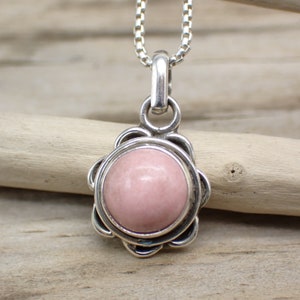 Sterling Silver Thulite Flower Charm