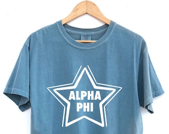 Alpha Phi // Super Star Sorority Shirt // Comfort Colors // More Colors Available!