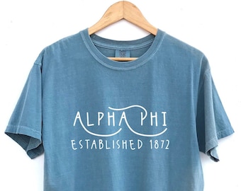Alpha Phi // Wavy Letters Sorority Shirt // Comfort Colors // More Colors Available!