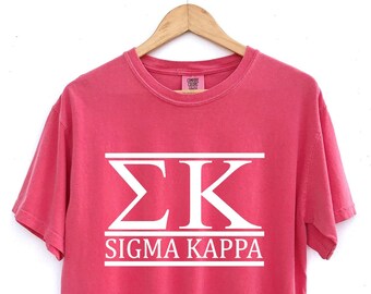 rijst voor mij knoflook Sigma Kappa // Greek Letters Sorority Shirt // Comfort Colors - Etsy