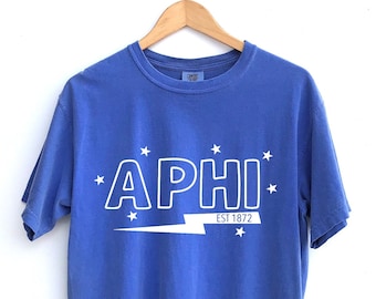 Alpha Phi // APhi // ORIGINAL Lightning Bolt Sorority Shirt // Comfort Colors // More Colors Available!