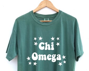 Chi Omega // Koszulka stowarzyszenia Seeing Stars // Wygodne kolory // Dostępnych jest więcej kolorów!