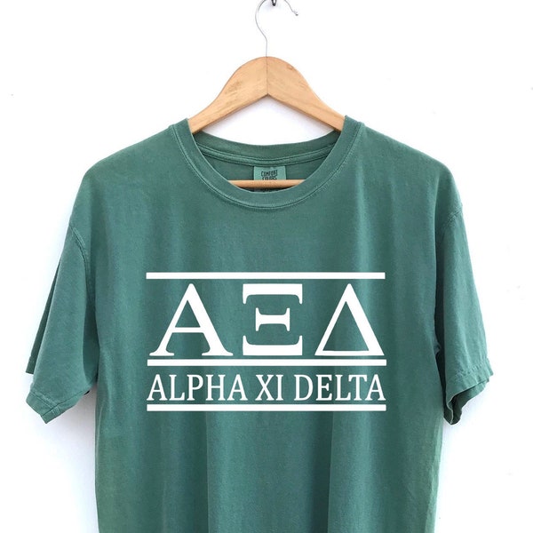 Alpha Xi Delta // Greek Letters Sorority Shirt // Comfort Colors // More Colors Available!