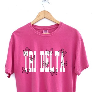 Tri Delta // Delta Delta Delta // The Keely Butterfly Sorority Shirt // Comfort Colors // More Colors Available!