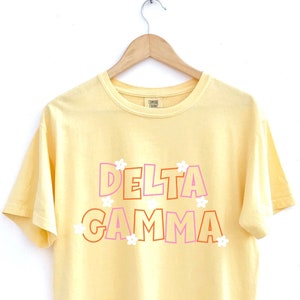 Delta Gamma // Flower Power Sorority Shirt // Comfort Colors Butter