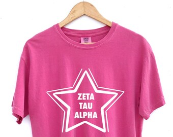 Zeta Tau Alpha // Super Star Sorority Shirt // Comfort Colors // More Colors Available!