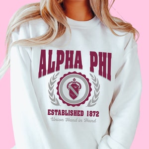 Alpha Phi // Colorful Crest Sorority Crewneck Sweatshirt // Sorority Sweatshirt // Sorority Gift