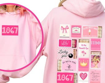 Pi Beta Phi Gift Hoodie, Sorority Big Little Reveal Hoodie, Pink Greek Life Sweatshirt, College Sorority Gift for Her, Cute Sorority Outfit