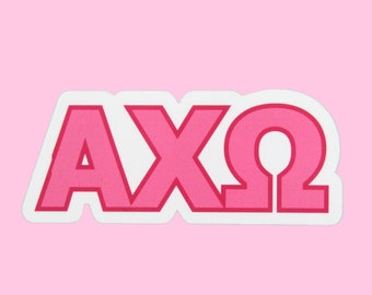 Pink Greek Letters Sorority Sticker // Greek Sticker // Sorority Gift // More Sororities Available