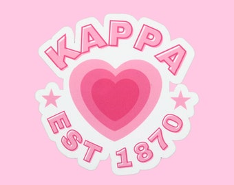 Radiant Pink Heart Sorority Sticker // Greek Sticker // Sorority Gift // More Sororities Available