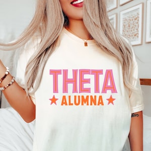 Pink and Orange Stars Alumna Sorority Shirt // Sorority Alum Shirt // Comfort Colors // Sorority Alumna