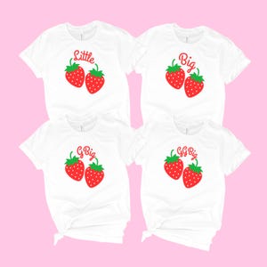 Strawberry big little sorority tees with matching little big gbig ggbig strawberry design