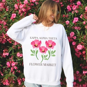Kappa Alpha Theta // Theta // Felpa della confraternita Flower Market // Felpa con fiori // Regalo della confraternita