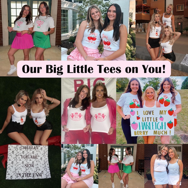 Strawberry Big Little Shirts | Big Little Reveal Baby Tees | Matching Sorority Family Shirts | Little Big GBig GGBig image 11