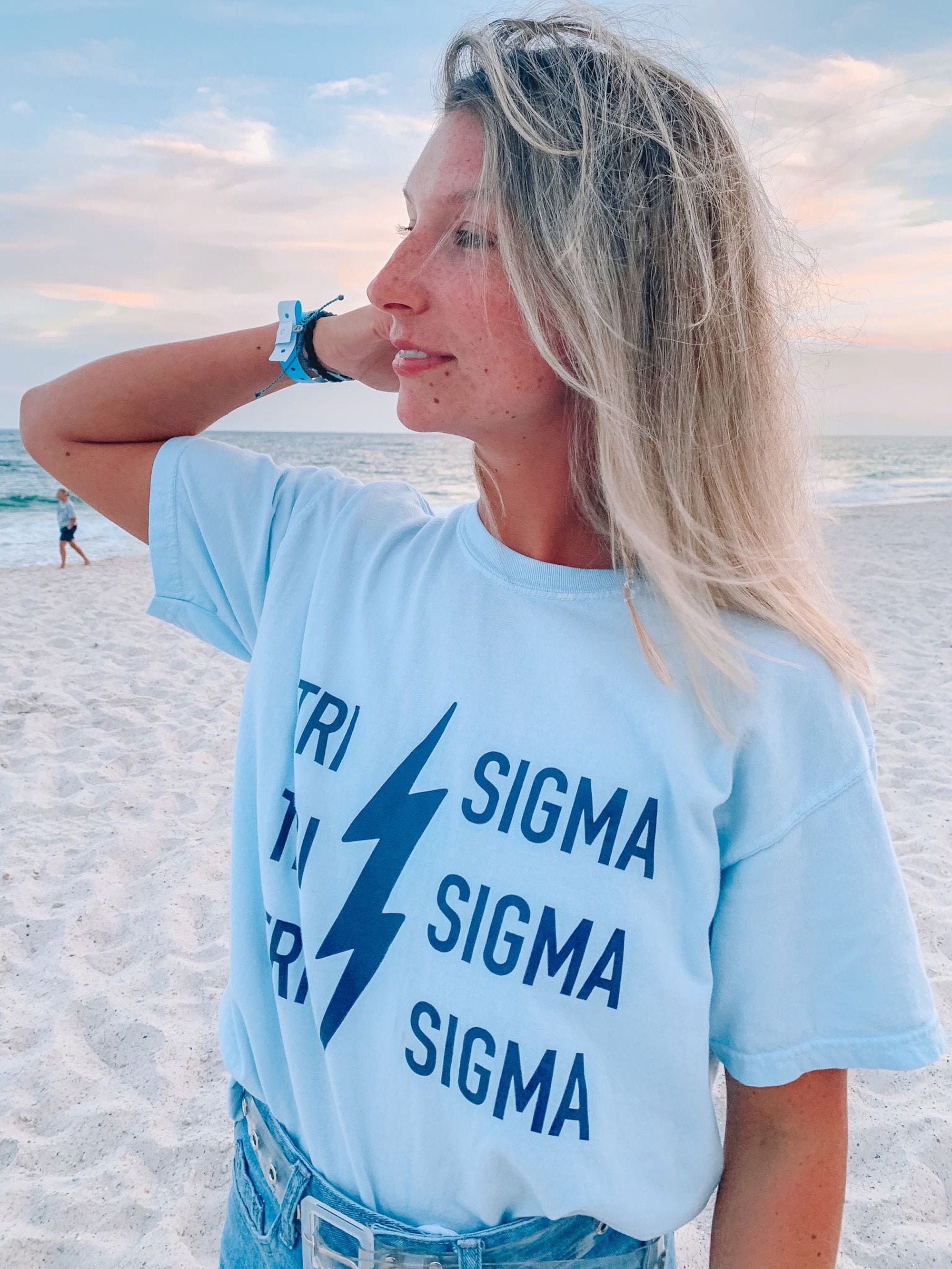 Tri Sigma // Sigma Sigma Sigma // Bolting Out Sorority Shirt // Comfort Colors Chambray // Sorority Gift