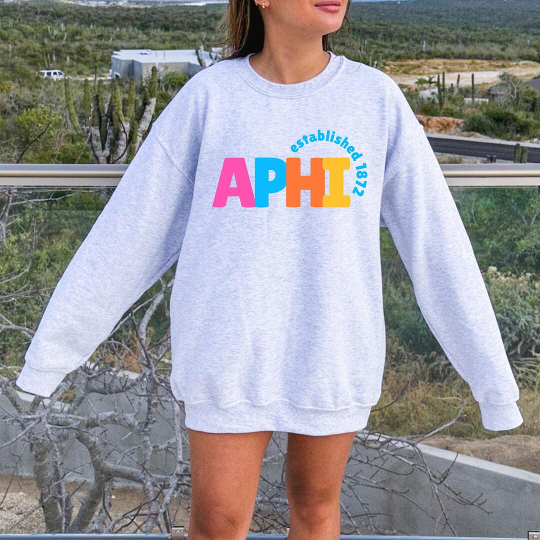 Alpha Phi Colorful Letters Sorority Sweatshirt // Sorority Crewneck ...