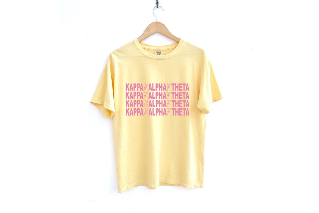 Kappa Alpha Theta // Theta // Camicia rosa e gialla Peace Sorority