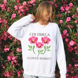 Chi Omega // Chi O // Flower Market Sorority Sweatshirt // Flowers Sweatshirt // Sorority Gift