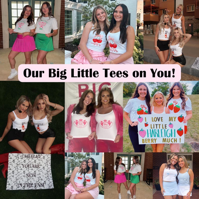 Lucky 8 Big Little Shirts // Big Little Reveal Tees // Matching Sorority Family Shirts // Baby Tees image 9