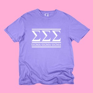 Tri-Sigma-Griechisch Buchstaben Shirt // Omega-3-Fassung // Sorority T-Shirts // Komfortfarben // Sorority Geschenke