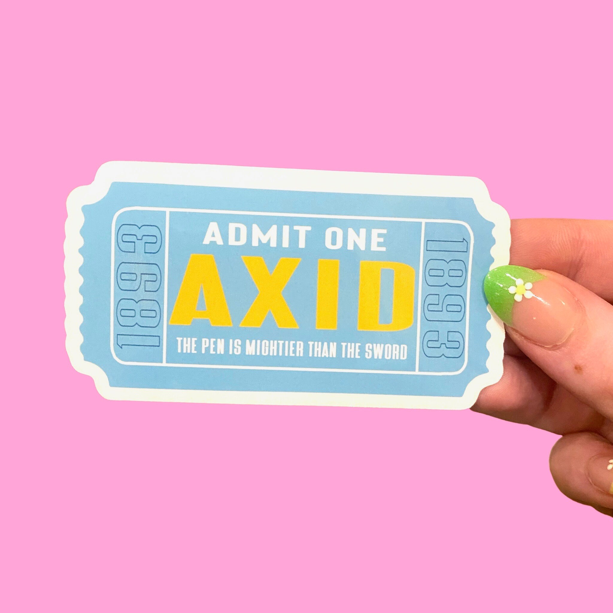 Admitted Sticker Admit One Ticket Sorority Sticker // Greek Sticker // Sorority - Etsy