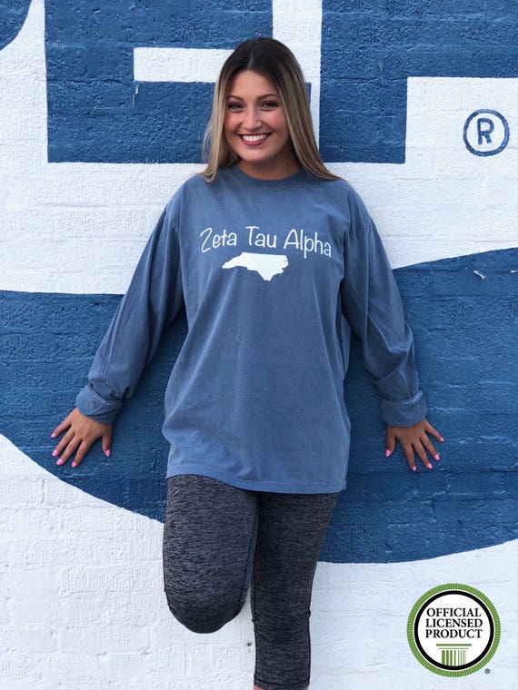 Zeta Tau Alpha Blue Jean Comfort Colors Personalized State Etsy