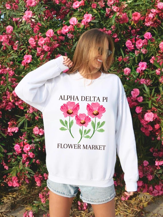 Alpha Delta Pi // Flower Market Sorority Sweatshirt // Flowers