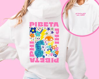 Sudadera con capucha de Pi Beta Phi, sudadera retro de hermandad, ropa de la vida griega