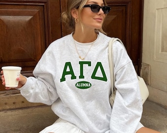 AGD Alumna Sweatshirt // Alpha Gamma Delta Alumni Crewneck // Sorority Alum Greek Letters Sweatshirt // College Colors // Sorority Gift