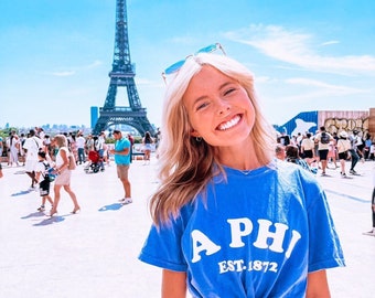 Alpha Phi // Koszulka stowarzyszenia Bubbly Arch // Komfortowe kolory // Koszulka stowarzyszenia APHI // Prezent stowarzyszenia // Odzież bractwa greckiego