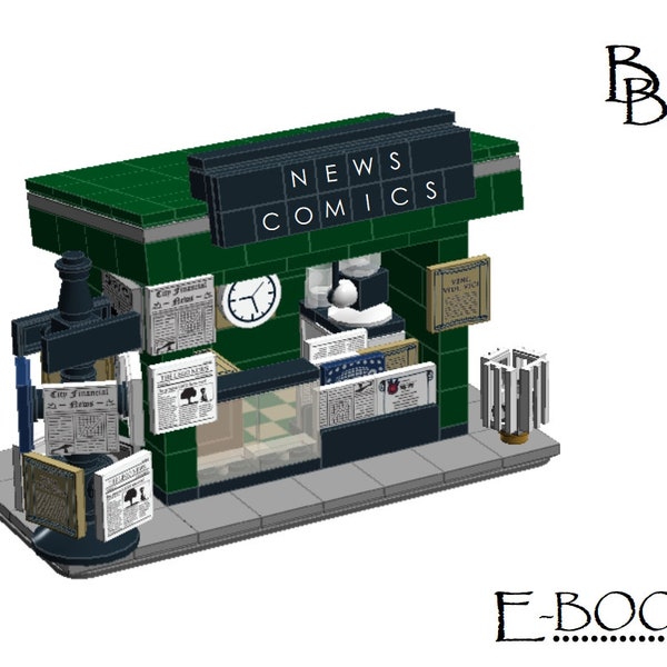 PDF Building Instruction MOC for a model from bricks - Kiosk Newsstand - Building Instruction for a model from bricks