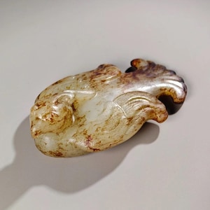 RARE Antique Chinese Russet Jade Carved Phoenix Bird Figure Pendant