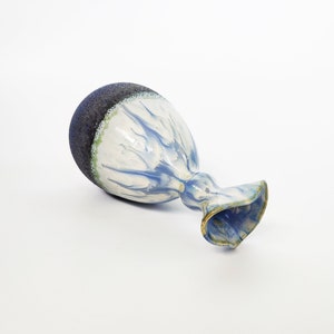 Vintage Chinese Porcelain Blue and White Flambe Glaze Vase