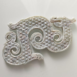 Antique Chinese Archaic Jade Carved Dragon Plaque Pendant Warring States