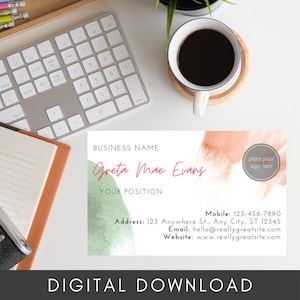 Plantilla de tarjeta de visita de MEJOR VALOR: descarga instantánea de tarjeta de visita profesional DIY, tarjeta de visita personalizada, papelería empresarial moderna