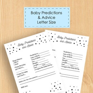 Prédictions de bébé et carte de conseils Prédictions rustiques pour bébé Jeu de prédiction de bébé imprimable Baby Shower Cartes de prédiction de bébé Genre neutre