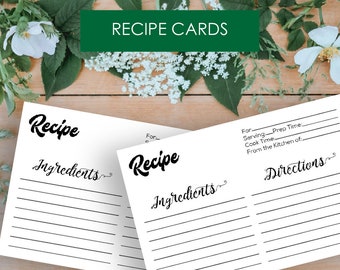 Recipe Card Printable - Rustic Recipe Card Printable Recipe Printable Card Recipe Printable Recipe Cards Instant Download Recipe Template