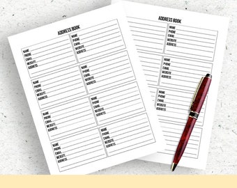 refillable address book etsy