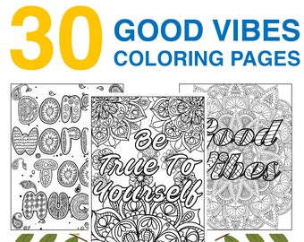 Good Vibes Coloring | Etsy