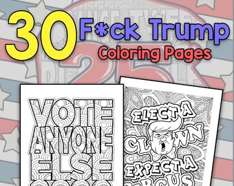 Trump Coloring Pages Etsy