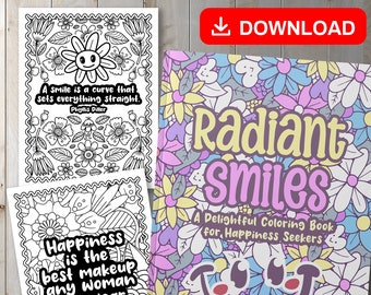 BESTER VALUE Radiant Smiles PDF - Sofortiger Download Entzückendes Malbuch für Glückssuchende, Entspannende Malseiten, Kunsttherapie Geschenk