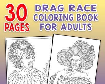 BEST VALUE Drag Race Coloring Book For Adults - Instant Download Game Of Queens Coloring Book Activity To Color & Relax, Gift For RPDR Fans