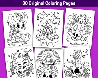 BEST VALUE Creepy Kawaii Pastel Goth Coloring Book - Instant Download Cute And Dark Spooky Gothic Pages, Horror Pictures For Adults, Teens