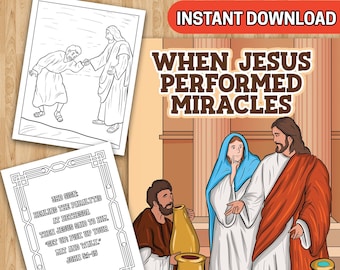 BEST VALUE When Jesus Performed Miracles - Instant Download 7 Signs of Christ For Kids Coloring Book Great Bible Stories To Share For Easter