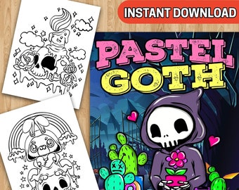 BEST VALUE Pastel Goth Creepy Kawaii Coloring Book - Instant Download Cute And Dark Spooky Gothic Pages, Horror Pictures For Adults, Teens