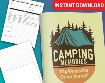 BEST VALUE Camping Memories: My Keepsake Camp Journal - Instant Download Camping Memory Keepsake W/ Writing Prompts Perfect Gift For Campers